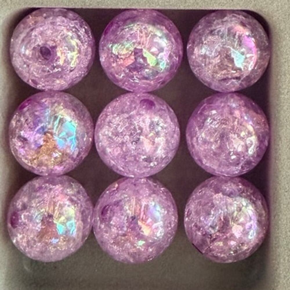 #8146 -  5-piece pack of cracked glass beads in the color shown above - 16mm